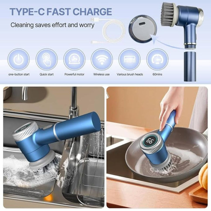 5-in-1 Electric Cleaning Brush – Powerful, Multi-Surface Cleaning Tool Zambeel 