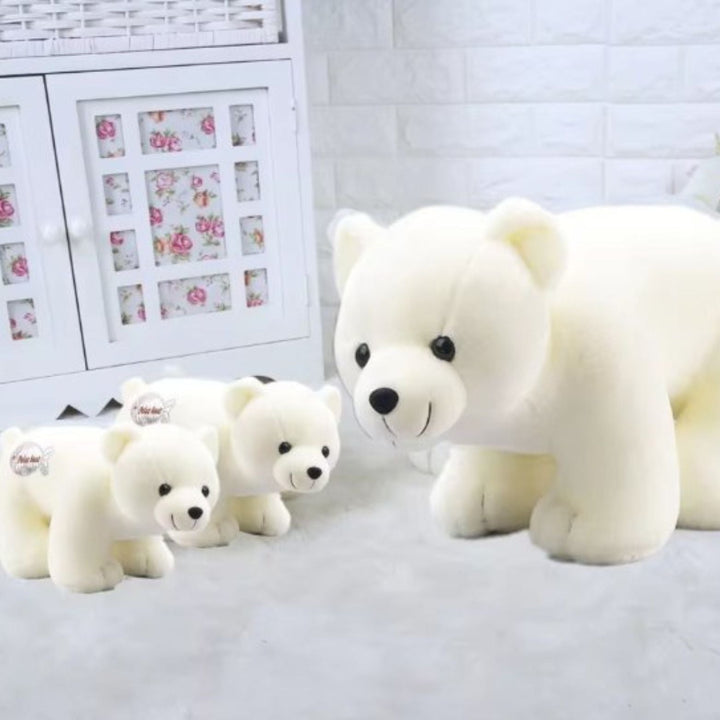White Polar Bear Stuffed Plush – Soft, Cuddly & Realistic Zambeel 
